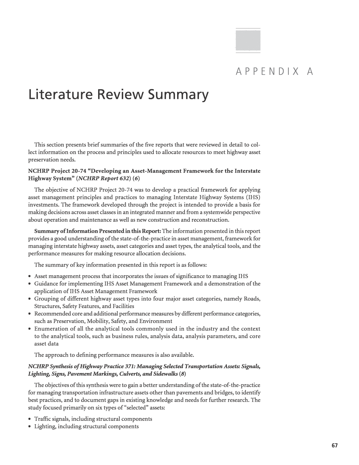 literature review in a project report